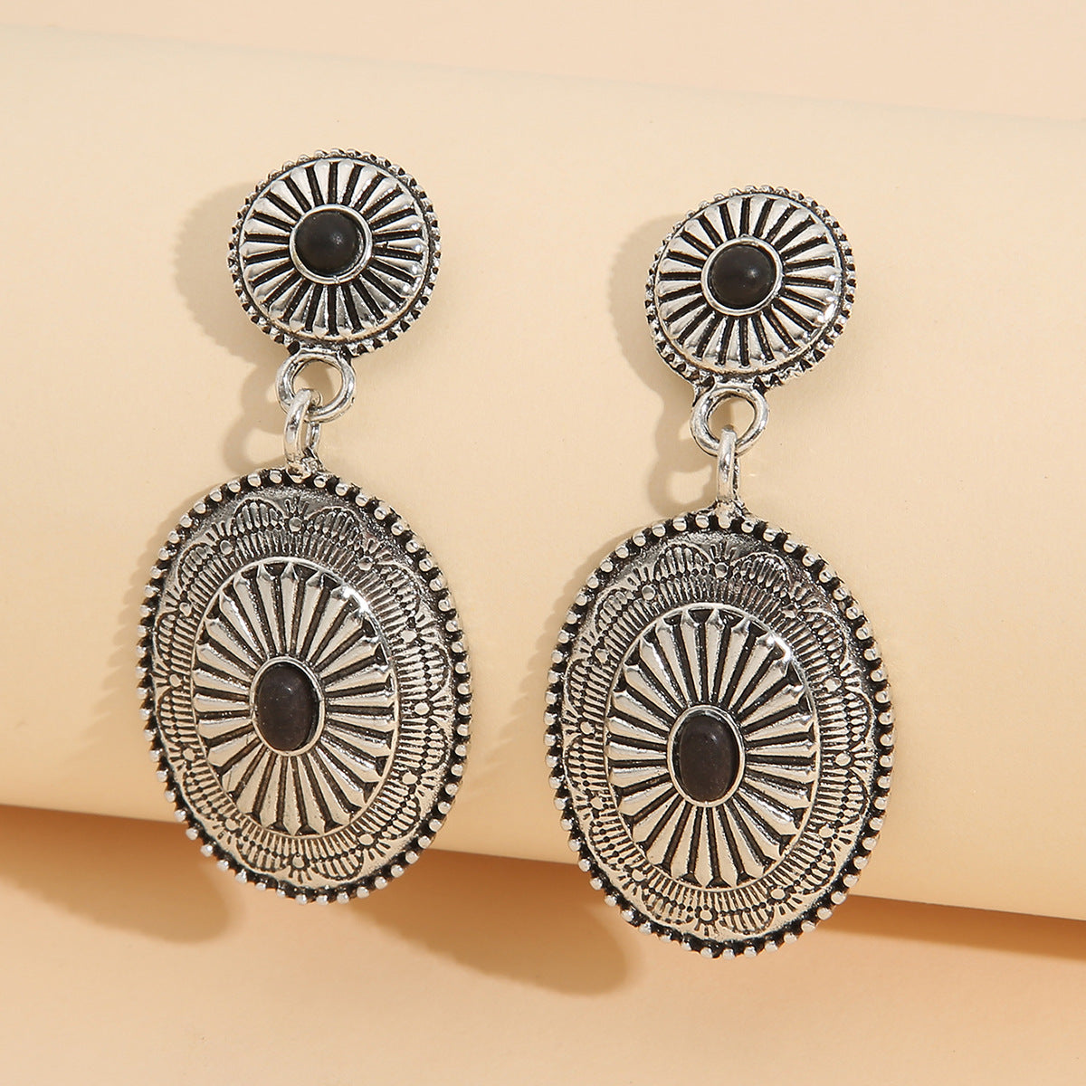 Turquoise Retro National Style Turquoise Pumpkin Flowers Eardrops