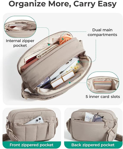 Mini Puffy Crossbody Bag for Women, RFID Travel Purse