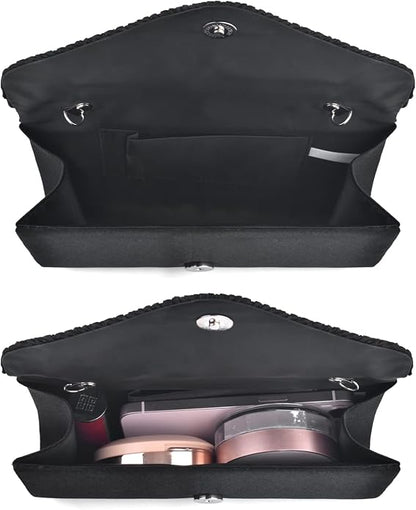 Elegant Evening Clutch Purse for Women, Wedding Crossbody Bag