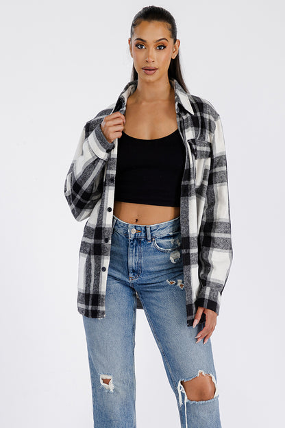 Boyfriend Oversized Soft Flannel Shacket FL506