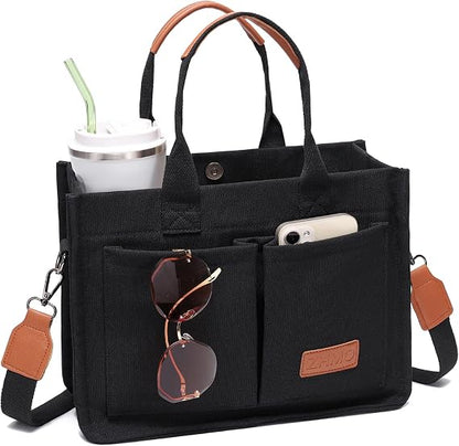 Canvas Laptop Tote Bag for Women, Work & Travel Bag