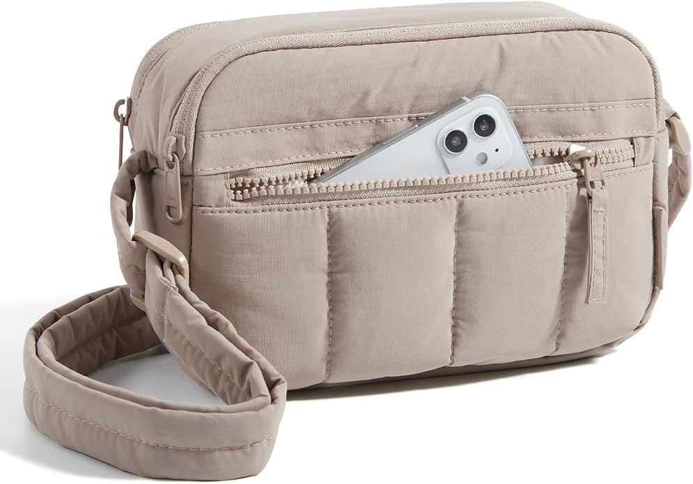 Mini Puffy Crossbody Bag for Women, RFID Travel Purse